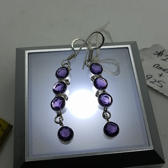 Amethyst Jeans Jewelry - Nwot!! Amethyst sterling earrings handmade